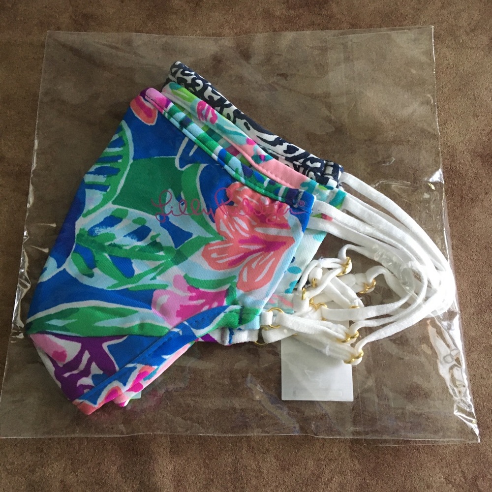 LILLY PULITZER NWT AUTHENTIC THREE DESIGN NON-MEDICAL FACE MASKS
